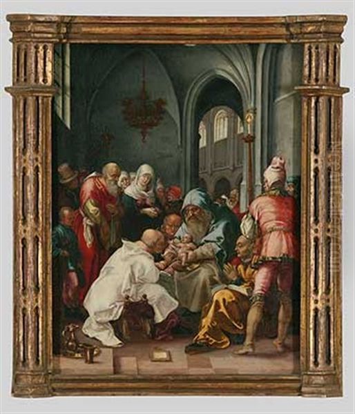 Beschneidung Christi Im Tempel Oil Painting by Georg Gaertner the Younger