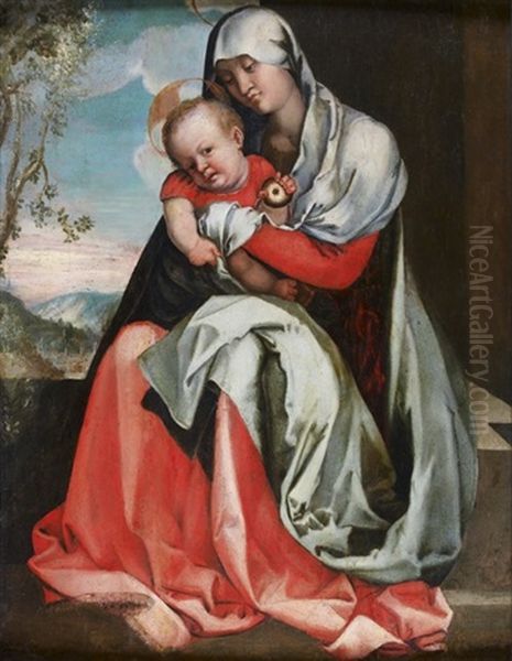 Vierge A L'enfant Dans Un Paysage Oil Painting by Georg Gaertner the Younger