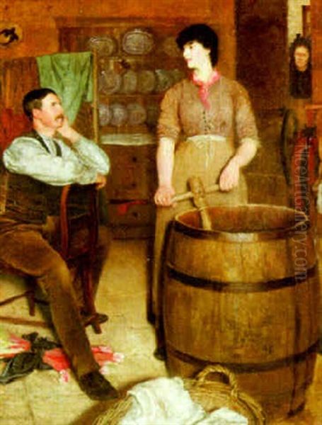 The Washtub Oil Painting by Thomas Bowman Garvie