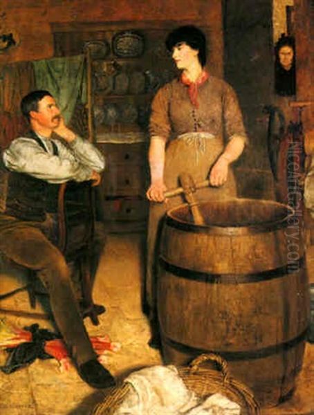 The Washtub Oil Painting by Thomas Bowman Garvie