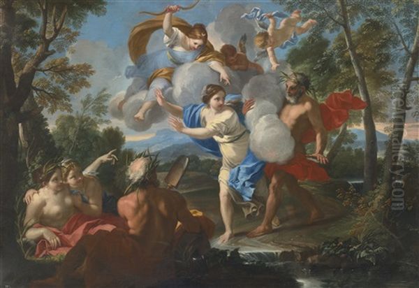 Alpheus And Arethusa Oil Painting by Luigi Garzi