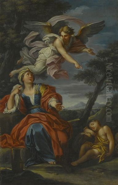 Hagar And The Angel Oil Painting by Luigi Garzi