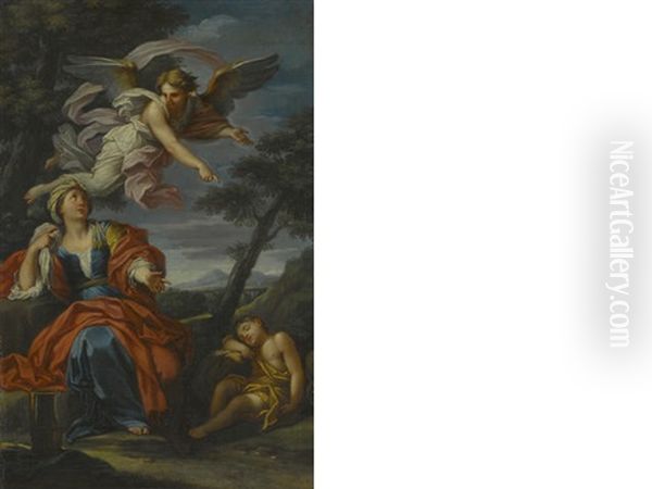 Hagar And The Angel Oil Painting by Luigi Garzi