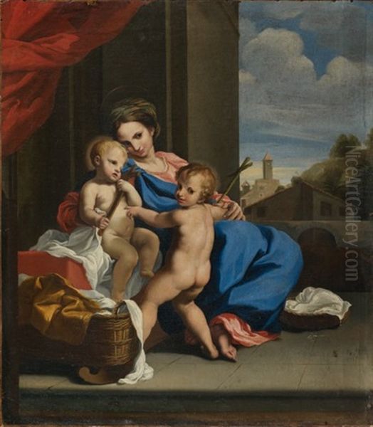 La Vierge A L'enfant Et Saint Jean-baptist Oil Painting by Luigi Garzi