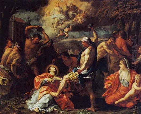 The Stoning Of St. Stephen Oil Painting by Luigi Garzi