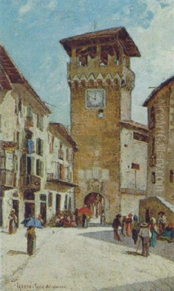 Stadtturm Oil Painting by Giuseppe Garzolini