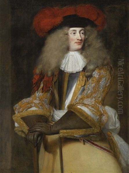 Portrait Of Jacques De Goyon Iii (1644-1725), Sire De Matignon, Comte De Thorigny, Lieutenant General Des Armees Oil Painting by Henri Gascars