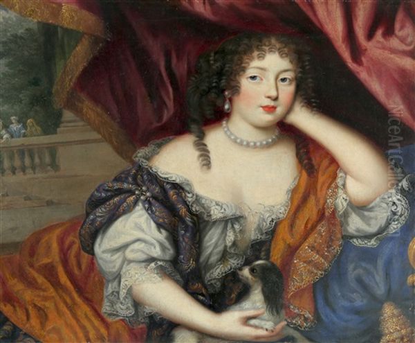 Portrait Of Louise Renee De Penancoet De Keroualle, Favorite Mistress Of King Charles Ii Of England, 17th Century Oil Painting by Henri Gascars