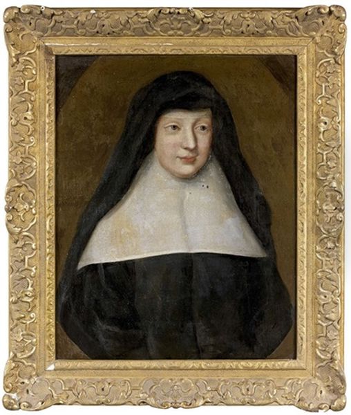 Portrait De Soeur Francoise D'aligre Oil Painting by Henri Gascars