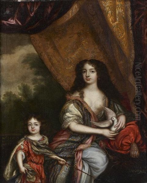 Portrait Du Prince De Richmond Et De La Duchesse De Portsmouth Et D'aubigny Oil Painting by Henri Gascars