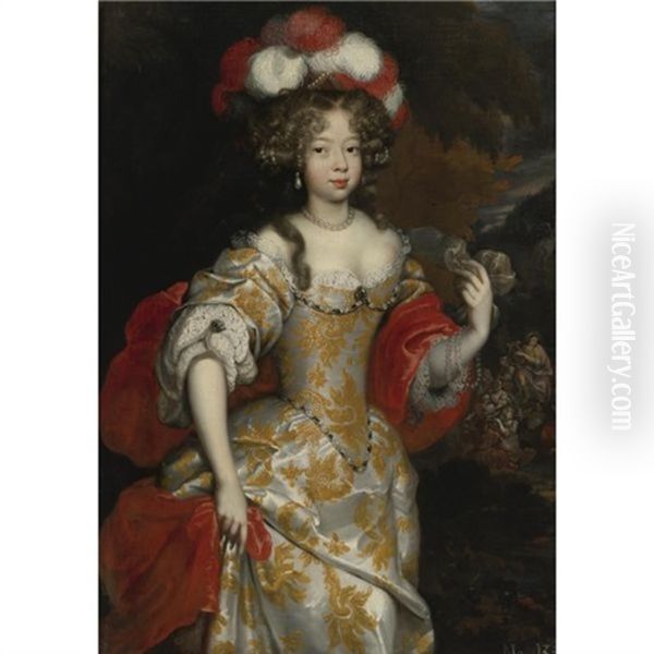 An Allegorical Portrait Of Hortense Mancini, Duchesse De Mazarin Oil Painting by Henri Gascars