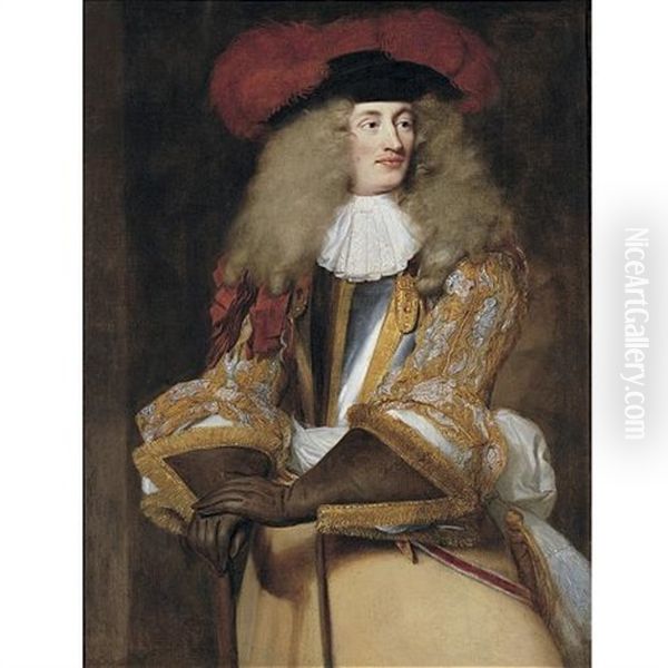 Portrait De Jacques De Goyon Iii, Sire De Matignon, Comte De Thorigny, Lieutenant General Des Armees Oil Painting by Henri Gascars