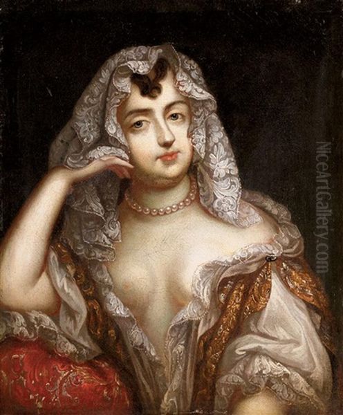 Portrait Of A Lady (barbara Villiers, Countess Of Castlemaine?) Oil Painting by Henri Gascars