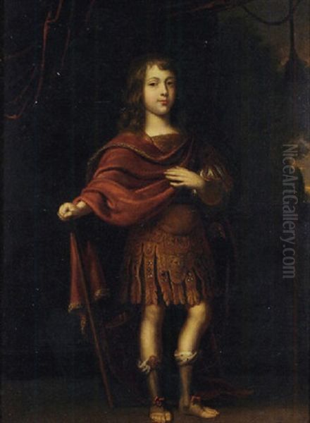 Portrait Of A Boy In A Classical Roman Dress Oil Painting by Henri Gascars