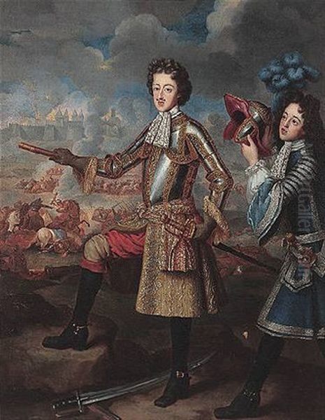 Portrait Of Maximilian Ii Emmanuel, Elector Of Bavaria, The Seige Of Belgrade Oil Painting by Henri Gascars