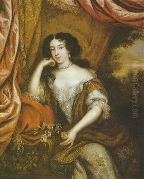 Portrait Of Louise De Keroualle, Duchess Of Portsmouth Oil Painting by Henri Gascars