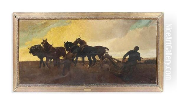 The Turn Of The Plough Oil Painting by George Gascoyne