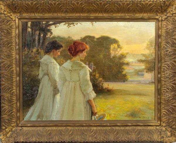 Painting Of Two Women Oil Painting by Walter Bonner Gash