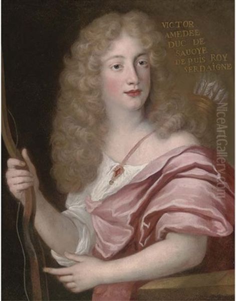 Portrait Of Victor Amedee, Duke Of Savoy, Dressed As Apollo Oil Painting by John Baptist Gaspars