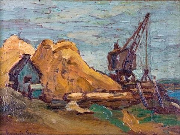 Sand Pile Oil Painting by Marjorie Earle Gass