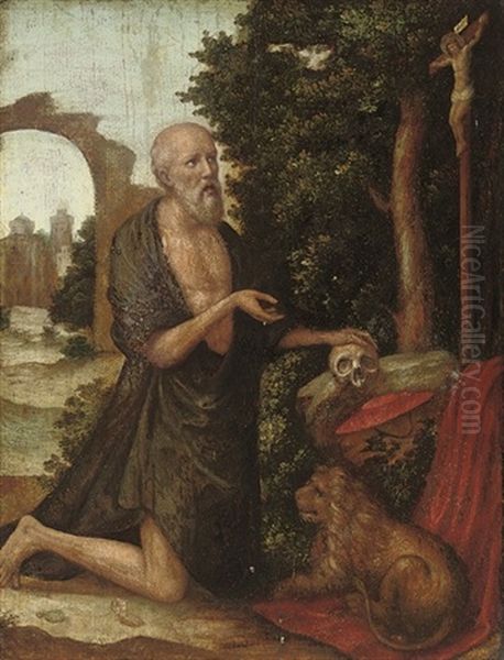 The Penitent Saint Jerome Oil Painting by Lucas Gassel