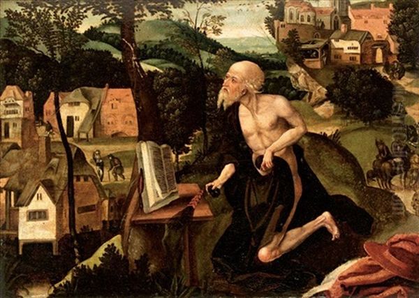 The Penitent Saint Jerome In A Landscape Oil Painting by Lucas Gassel