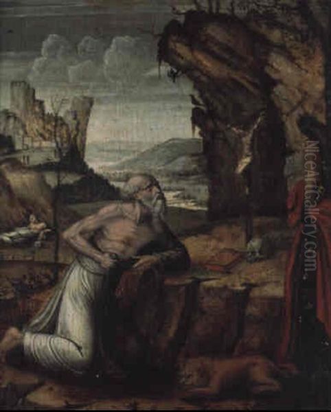 Saint Jerome Dans Un Paysage Oil Painting by Lucas Gassel