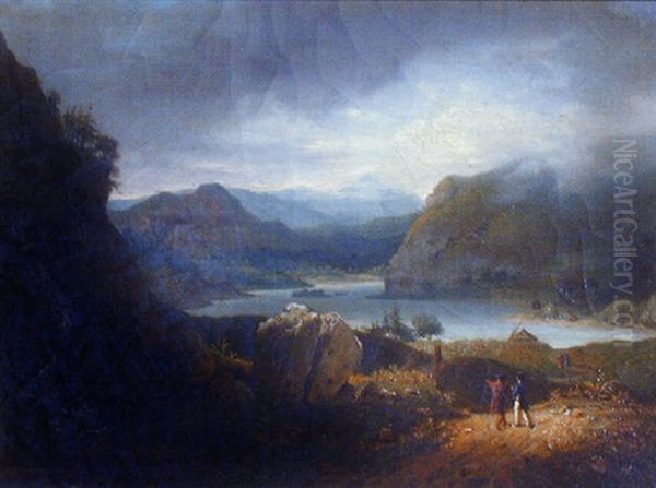 Vue Du Lac Lomond En Ecosse Oil Painting by Jean Bruno Gassies