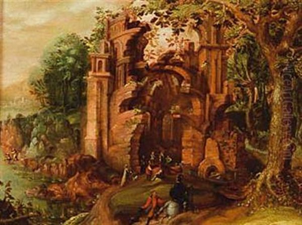 Paysage Aux Ruines Oil Painting by Michiel De Gast