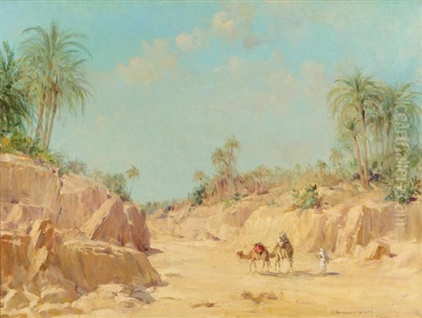 At The Oasis Oil Painting by Georges Gaste