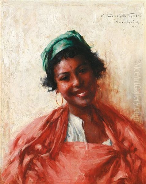 Jeune Fille De Bou-saada Oil Painting by Georges Gaste