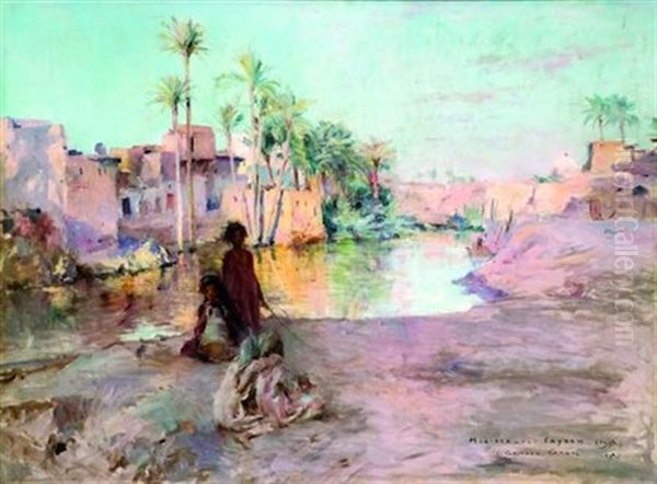 Medineh El-fayoum Oil Painting by Georges Gaste