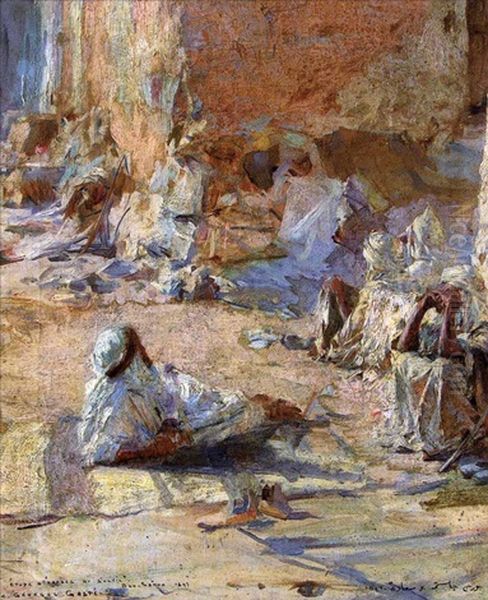 Etude D'arabes Au Soleil, Bou Saada Oil Painting by Georges Gaste