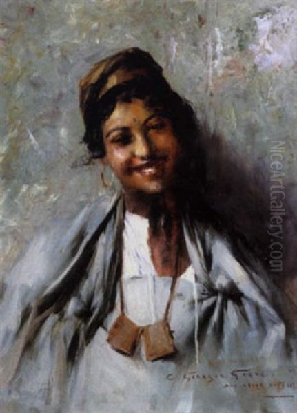 Jeune Fille Souriante Oil Painting by Georges Gaste