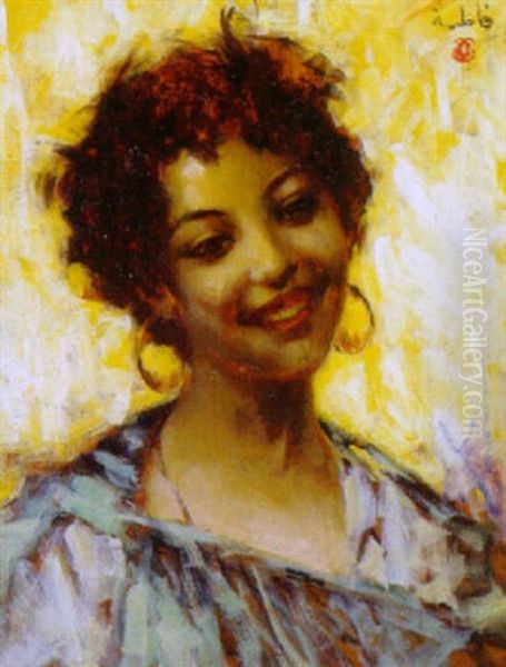 Fatima Oil Painting by Georges Gaste