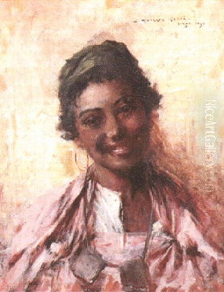 Jeune Fille Souriant Oil Painting by Georges Gaste