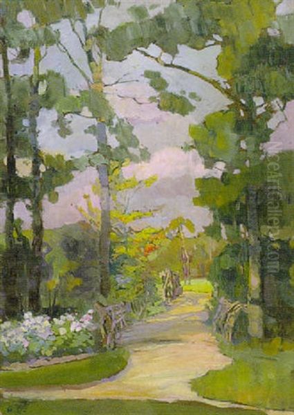 Aus Meinem Garten Am Ammersee (erlen Am Bach) Oil Painting by Anna Gasteiger