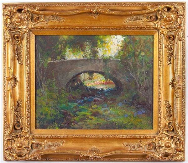 Garden Bridge Oil Painting by Francis E. Gates