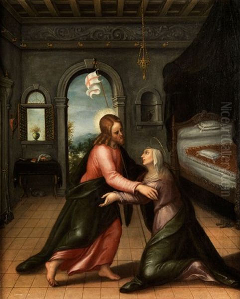 Der Auferstandene Jesus Begegnet Maria Oil Painting by Bernardino Gatti