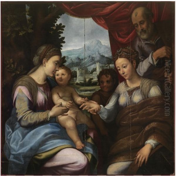 The Mystic Marriage Of St. Catherine Oil Painting by Bernardino Gatti