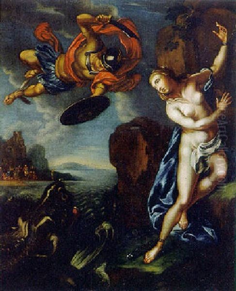 Perseus Rettet Andromeda Vor Dem Seeungeheuer Oil Painting by Bernardino Gatti