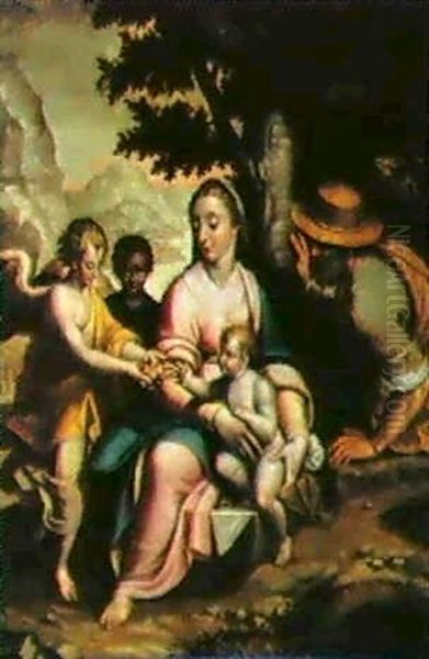 Sacra Famiglia Oil Painting by Bernardino Gatti