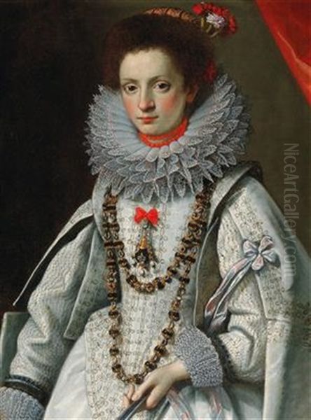 Portrait Of A Lady Oil Painting by Gervasio Gatti