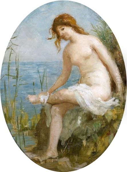 Jeune Baigneuse Oil Painting by Leon Gaud