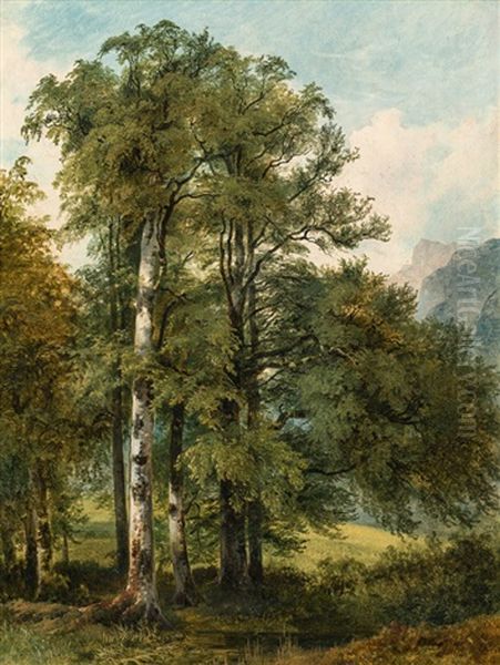 Waldlandschaft Oil Painting by Friedrich Gauermann