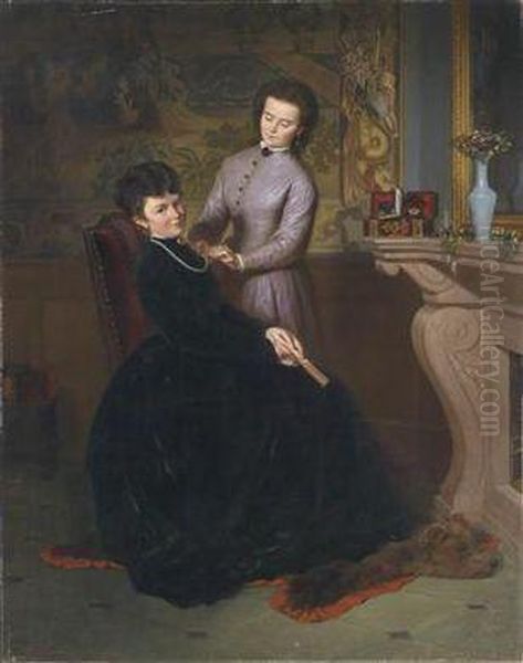 The Pearlnecklace Oil Painting by Ferdinand Axmann