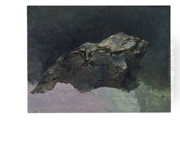 Study Of A Rock Oil Painting by Friedrich Gauermann