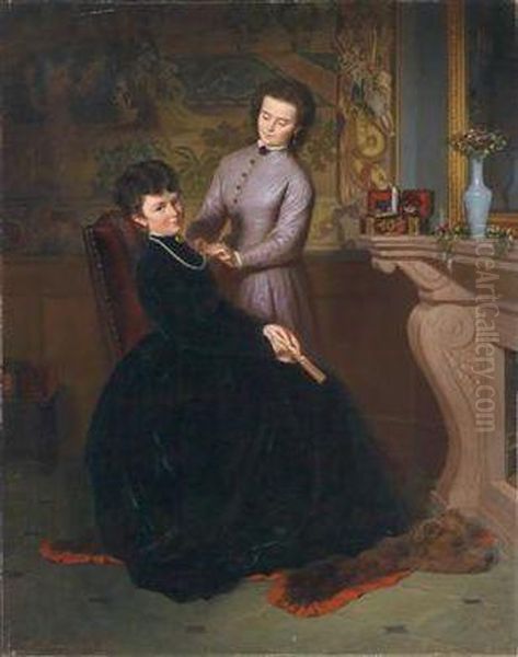 Die Perlenkette Oil Painting by Ferdinand Axmann