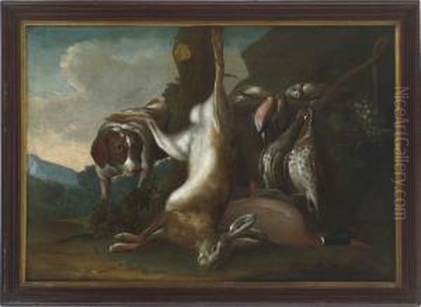 Jagdstillleben Oil Painting by Leopold Axtmann