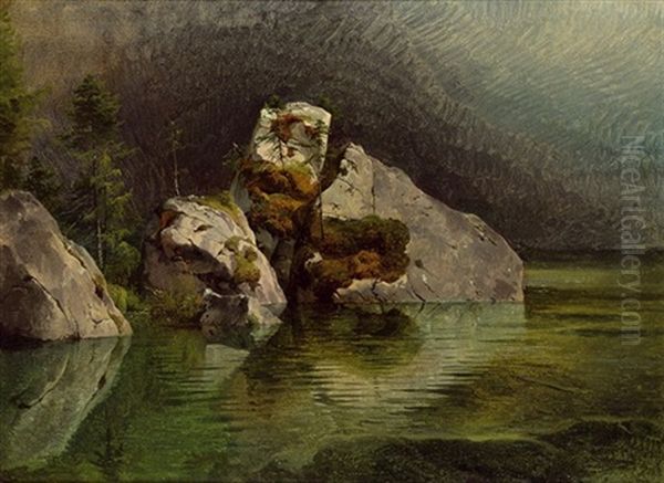 Beim Hintersee, Ramsau Oil Painting by Friedrich Gauermann